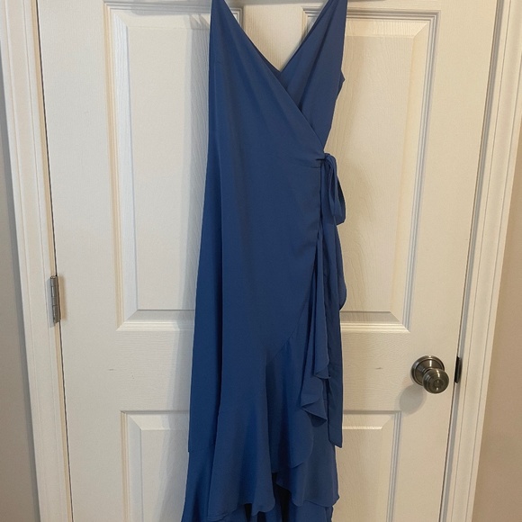 Lulus Dresses & Skirts - Blue Lulu’s Ruffle Midi Wrap Dress
